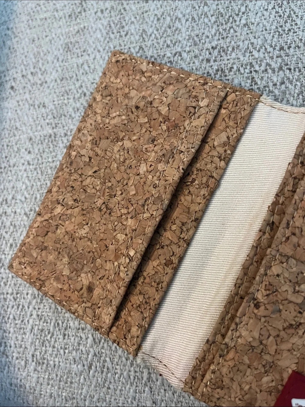 Vans bifold cork wallet logo tag zipper pocket
